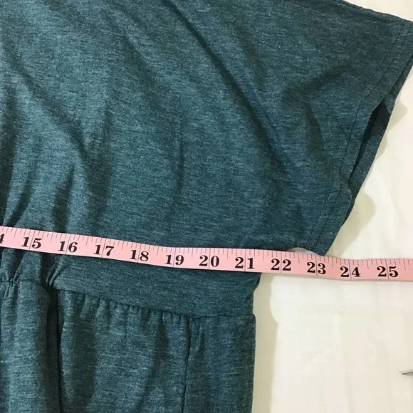 BLOOMCHIC 14-16 1x plus green jersey round neck short sleeve midi dress NWT B24 - Picture 5 of 8